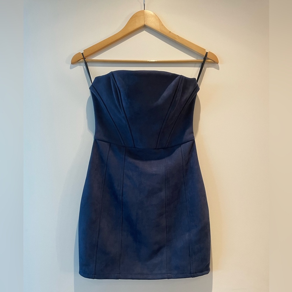 Navy Blue Strapless Superdown Mini - image 1